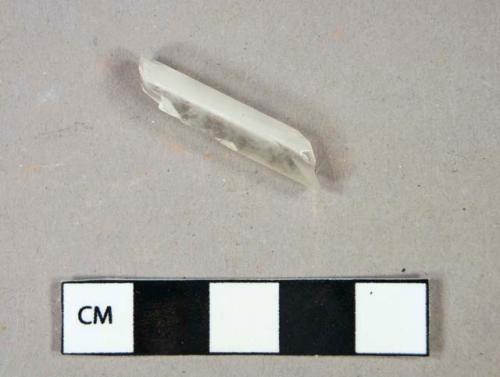 Glass, colorless fragment, possible thermometer