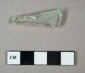 Glass, aqua bottle glass fragment
