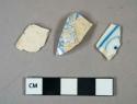 Ceramic, refined earthenware, blue transfer print pearlware body sherds