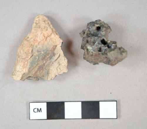 Slag and coal ash fragments