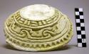 Plaster mould of incised interior of maya dish - dish may have been mould for im