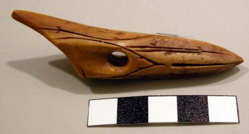 Ivory harpoon head - carved