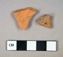 Ceramic, earthenware, undecorated redware body sherds