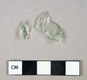 Glass, curved, aqua bottle glass fragments
