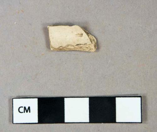 Kaolin pipe fragment, possible pipe bowl fragment