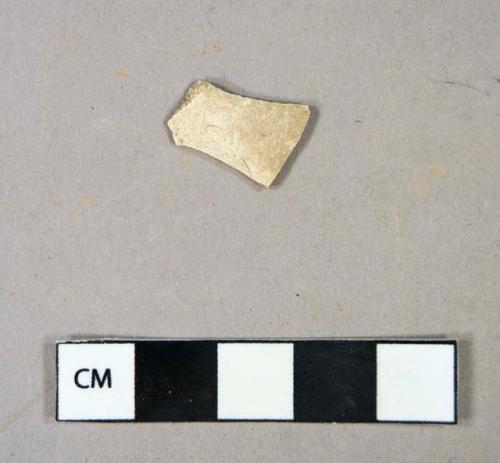 Ceramic, refined earthenware body sherd, no glaze