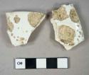 Ceramic, refined earthenware, whiteware rim, body, and base sherds