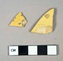 Ceramic, refined earthenware, yellowware rim sherds