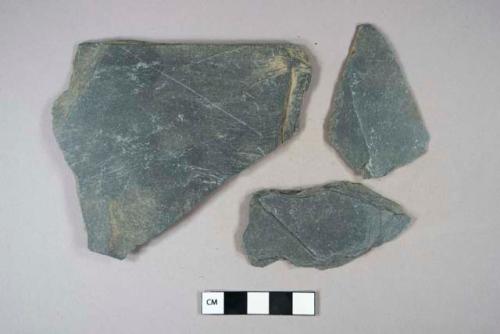 Slate fragments, possible roofing tile