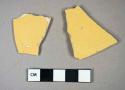 Ceramic, refined earthenware, yellowware body sherds