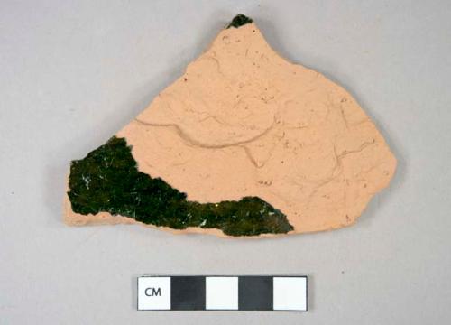 Ceramic, earthenware, black lead-glaze redware body sherd