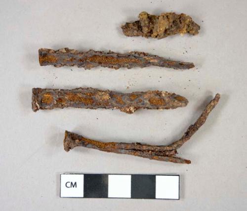 Ferrous metal, nail fragments including cut nails