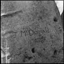 "J. McDonald" carved in the trunk of a baobab tree, close-up