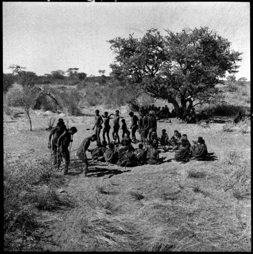 Stage of a dance in which the men are dancing, before the medicine men are in trance