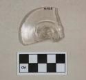 Colorless glass stemware base fragment