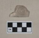 Colorless glass stemware base fragment