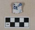 Blue on white handpainted Chinese trade porcelain vessel base fragment, white paste