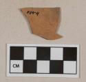 Unglazed undecorated redware vessel body fragment, possible terracotta pot