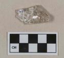 Colorless glass stemware base fragment