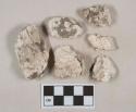 White mortar fragments
