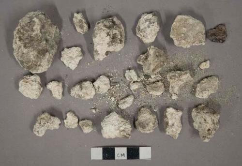 White mortar fragments