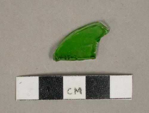 Bright green glass vessel fragment