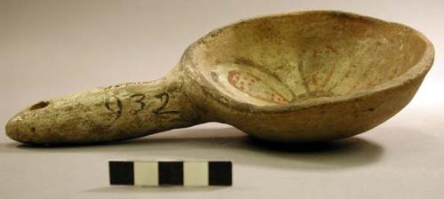 Polychrome pottery ladle