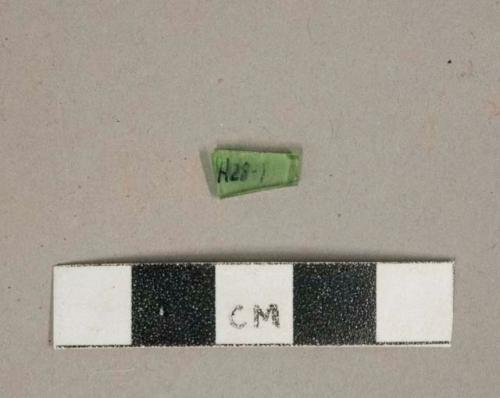 Bright green vessel glass fragment