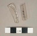 Colorless glass vessel fragments, 1 fragment tube