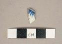 Blue on white shell-edged pearlware vessel rim fragment, white paste