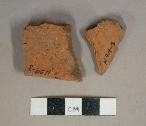 Red ceramic rooftile fragments, visible temper