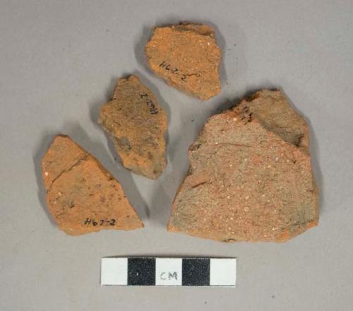 Red ceramic rooftile fragments, visible temper