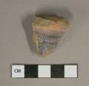 Brown salt glazed stoneware vessel rim fragments, gray paste, visible temper