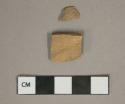 Undecorated unglazed redware vessel body fragments