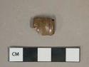 Brown salt glazed stoneware vessel rim fragment, gray paste, likely nottingham type