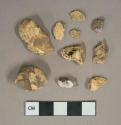 Unidentified mammal bone fragments, heavily degraded