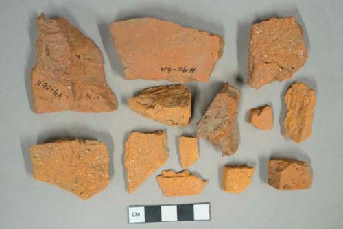 Red ceramic rooftile fragments, visible temper