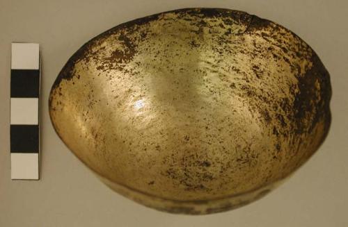 Gold washed copper bowl