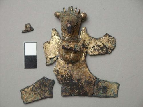 Gold plated copper anthropomorphic figurine