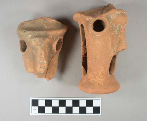 2 pottery hollow legs - Type II