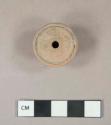 Pottery spindle whorl, stamped