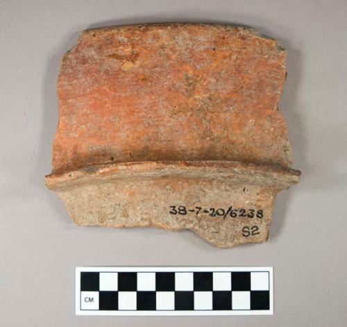 302 fragments of basal flanged bowls - Red Ware; calcite tempered