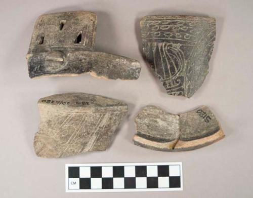 28 fragments, principally of Teotihuacanoid vases - Black Ware; various tempers