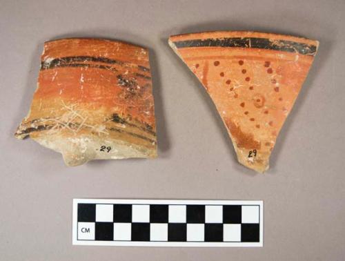 8 potsherds - Benque Viejo Polychrome (Chunhuitz Orange Group) (Vinaceous Tawny