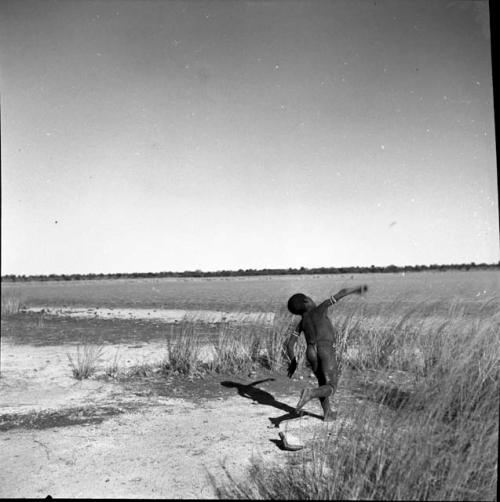 Boy running near Gautscha Pan