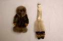 Male doll of ivory (A) with detachable seal skin parka (B)