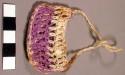 Miniature violet and white string bag for doll called egego - used in +