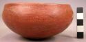Small pottery bowl - red burnished