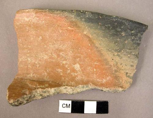 Large plain ware neck potsherd - mottled