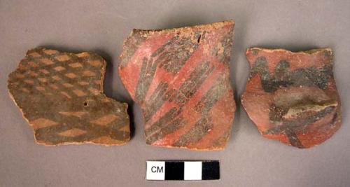 3 painted potsherds (Serferlicchio Style)